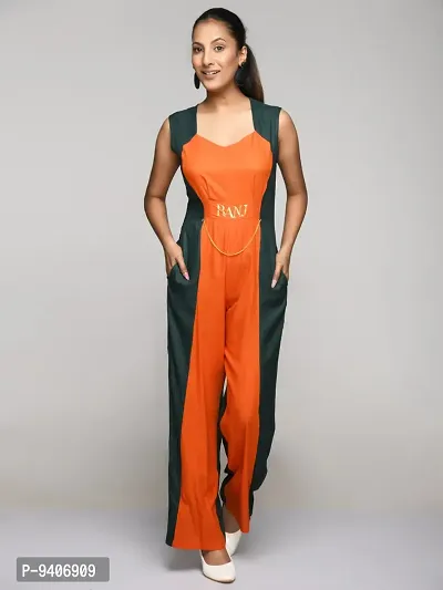 RANJ women's Color Block Sleeveless maxi Jumpsuit.-thumb0