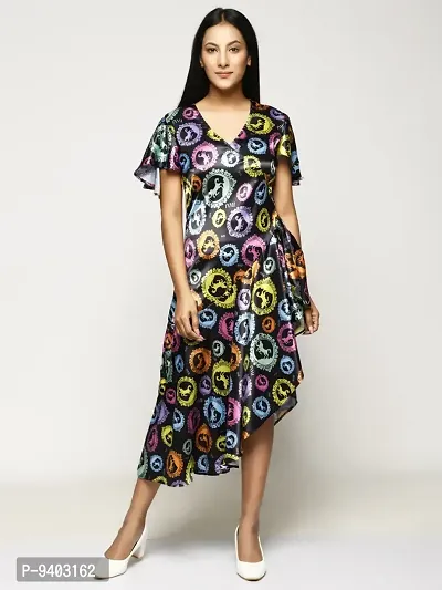 RANJ Butterfly Sleeve, Signature Print Women Dress