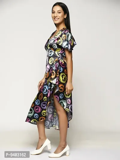 RANJ Butterfly Sleeve, Signature Print Women Dress-thumb4