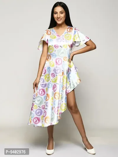 RANJ Butterfly Sleeve, Signature Print Women Dress