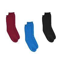 Stylish Cotton Solid Full Length Socks For Men- 3 Pairs-thumb1