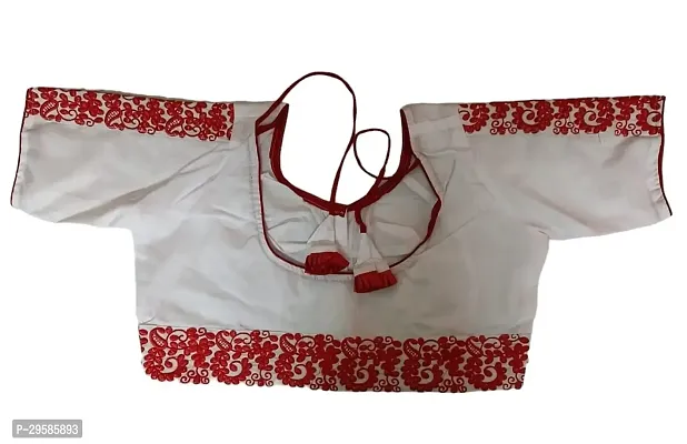 Trendy Blouse for Women White Cotton Stitched Solid-thumb0