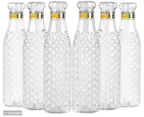 Beautiful Plastic Water Bottles - 1000 ml, Pack Of 6