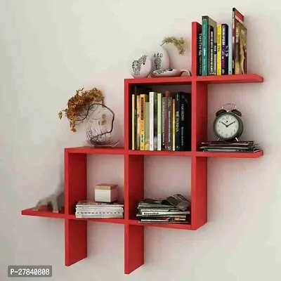 Royal wooden wall shelf red