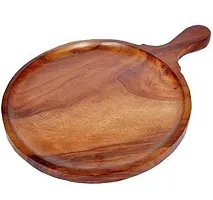 ROYAL Wood Hand-Crafted Wooden Pizza  Snack Serving Plate/Tray (Sheesham Wood, Set of 1, Size: 12 Inches)-thumb1