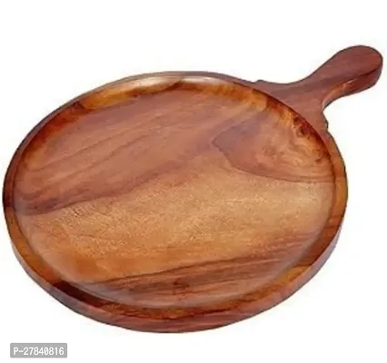 ROYAL Wood Hand-Crafted Wooden Pizza  Snack Serving Plate/Tray (Sheesham Wood, Set of 1, Size: 12 Inches)-thumb2