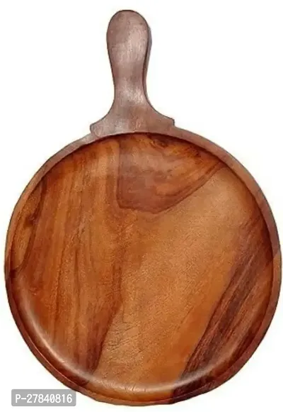 ROYAL Wood Hand-Crafted Wooden Pizza  Snack Serving Plate/Tray (Sheesham Wood, Set of 1, Size: 12 Inches)-thumb3