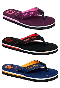 DOLLIT Doctor Soft Flat ortho care diabetic orthopaedic acupressure comfortable daily usable health Dr slippers, Sliders and flipflops for Women and girls combo pack of 3 (numeric_8)-thumb4