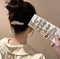 DOLLIT Korean Fashion Style Pearl Rhinestone Metal Hair clips Hair Pin Stylish Hair Accessories Jewellery Women and Girls (Pack of 11)-thumb2