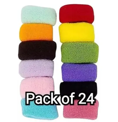 Ponytail Rubber Band Soft Hair Band Extra Soft Bun Ponytail Holders Rubberbands for Women Multi-Colored Pack of 12