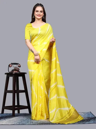 Glamorous Cotton Silk Saree with Blouse piece 