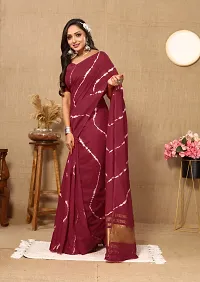 Stylish Cotton Silk Printed Saree with Blouse Piece-thumb1