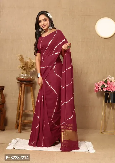 Stylish Cotton Silk Printed Saree with Blouse Piece-thumb2