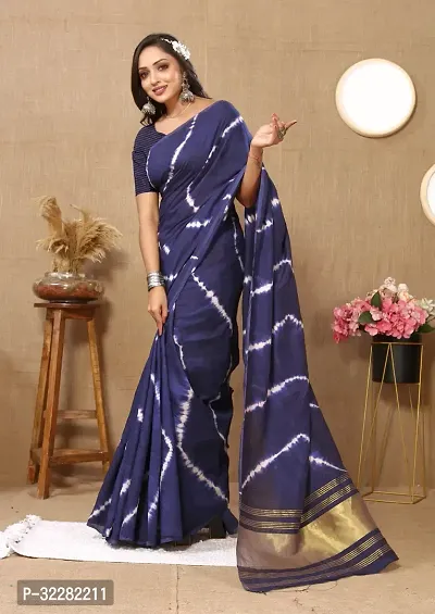 Stylish Cotton Silk Printed Saree with Blouse Piece