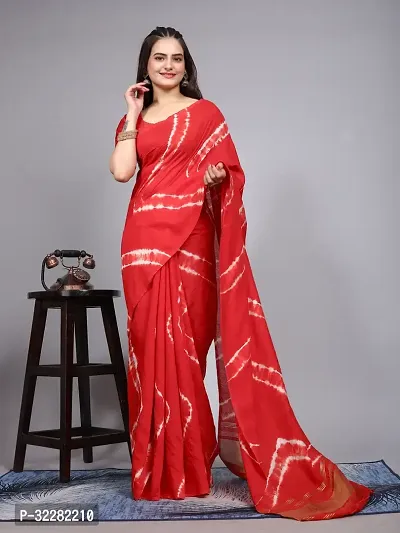 Stylish Cotton Silk Printed Saree with Blouse Piece-thumb0