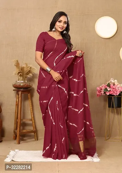 Stylish Cotton Silk Printed Saree with Blouse Piece-thumb0