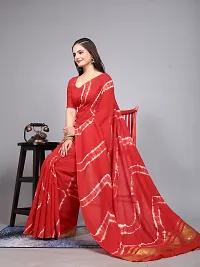 Stylish Cotton Silk Printed Saree with Blouse Piece-thumb1