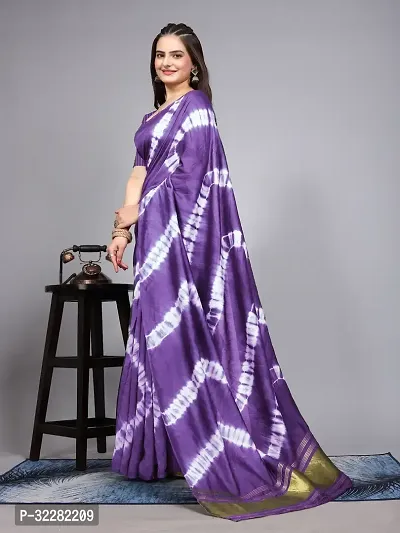 Stylish Cotton Silk Printed Saree with Blouse Piece-thumb2