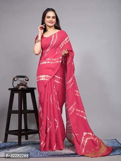 Stylish Cotton Silk Printed Saree with Blouse Piece-thumb0