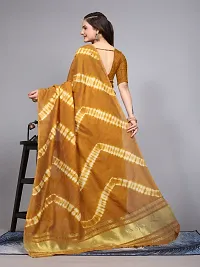 Stylish Cotton Silk Mustard Printed Saree with Blouse piece-thumb2