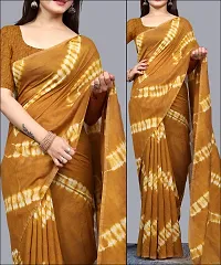 Stylish Cotton Silk Mustard Printed Saree with Blouse piece-thumb3