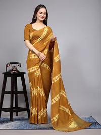 Stylish Cotton Silk Mustard Printed Saree with Blouse piece-thumb4