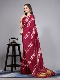 Stylish Cotton Silk Maroon Printed Saree with Blouse piece-thumb1