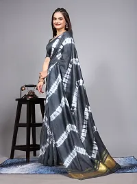 Stylish Cotton Silk Grey Printed Saree with Blouse piece-thumb2