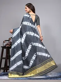 Stylish Cotton Silk Grey Printed Saree with Blouse piece-thumb3