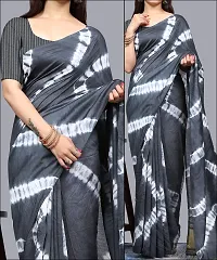 Stylish Cotton Silk Grey Printed Saree with Blouse piece-thumb4