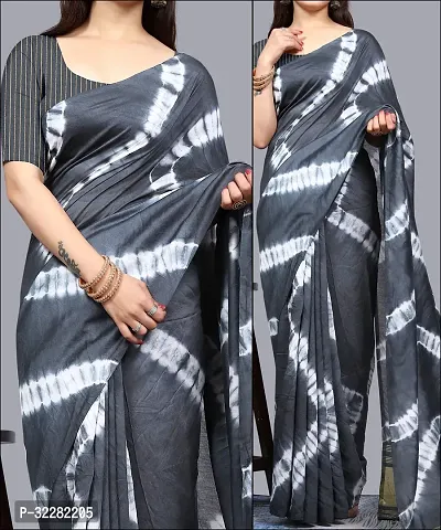 Stylish Cotton Silk Grey Printed Saree with Blouse piece-thumb5