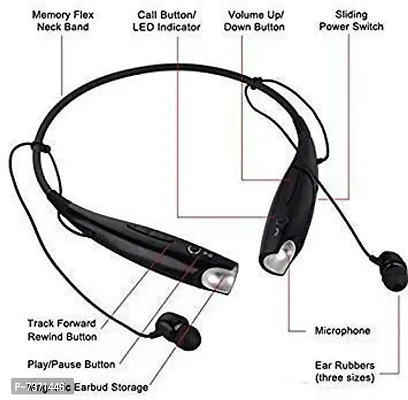 Hbs 730 Bluetooth Earphone Wireless Headphones Designed Headset for Mobile Phone Sports Stereo Jogger, Running, Gyming. with Mic Stereo Neckband for All Smartphones.-thumb3