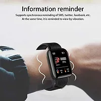 Smart Watch Id116 Plus Bluetooth Smart Fitness Band Watch With Heart Rate Activity Tracker Waterproof Body Step And Calorie Counter Blood Pressure Activity Tracker Black-thumb2