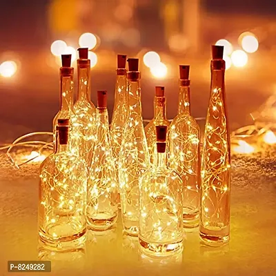 LED Wine Bottle Cork Copper Wire String Lights, 2M Battery Operated for Diwali, Christmas, Valintine, Decoration-thumb2