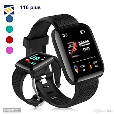 ID116 ID116 Plus Bluetooth Fitness Smart Watch for Men Women and Kids Activity Tracker (Black)-thumb2