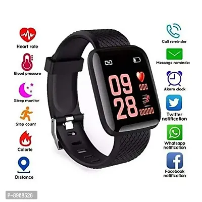 ID116 ID116 Plus Bluetooth Fitness Smart Watch for Men Women and Kids Activity Tracker (Black)-thumb3
