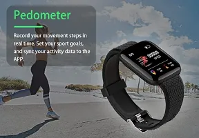 Smart Watch Latest ID116 Ultra Bluetooth Smart Fitness Band Watch with Activity Tracker Waterproof Body, Calorie Counter, Blood Pressure(1), OLED Touchscreen - Black-thumb3