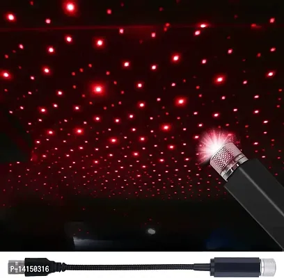 Car Projector LED Light USB Roof Star Projector Car Lights with 3 Modes , Adjustable Flexible Interior Car Night Lamp Deacute;cor with fit Car, Ceiling, Bedroom, Party (Plug  Play, Red)