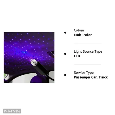 Auto Roof Star Projector Lights, USB Portable Adjustable Flexible Interior Car Night Lamp Decorations with Romantic Galaxy Atmosphere fit Car, Ceiling, Bedroom, Party and More-thumb2