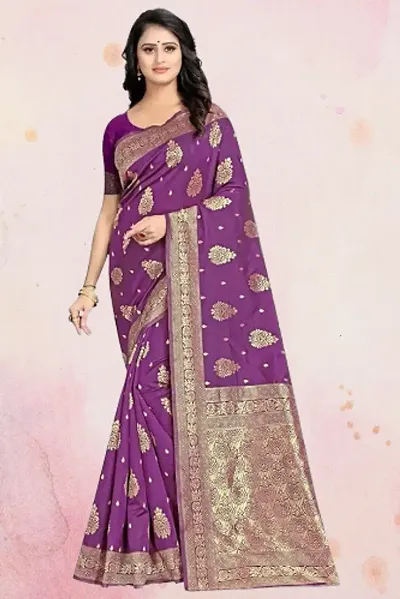 Glamorous Silk Blend Saree with Blouse piece 