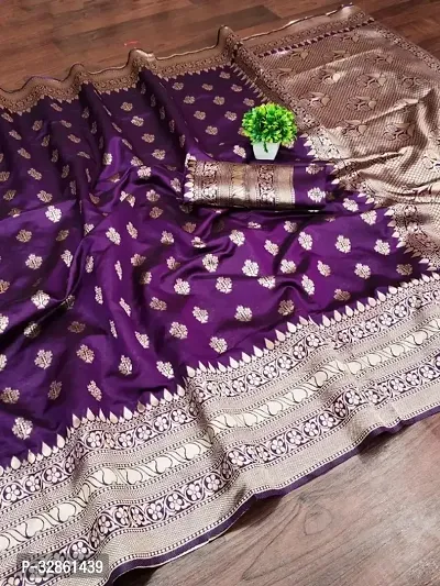 Beautiful Banarasi Silk Zari Woven Women Saree with Blouse Piece