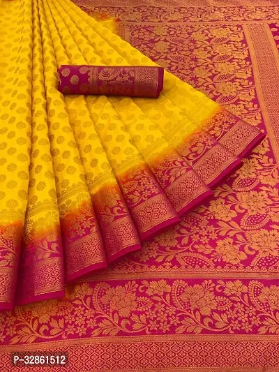 Beautiful Banarasi Silk Jacquard Women Saree with Blouse Piece-thumb0