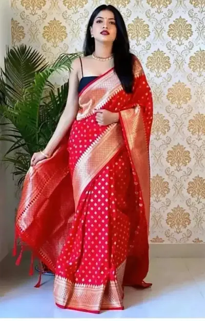 Banarasi Soft Silk Jacquard Sarees with Blouse piece