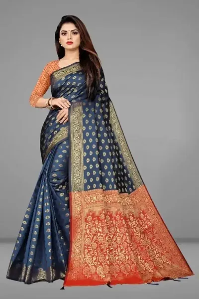 Silk Blend Jacquard Sarees For Women