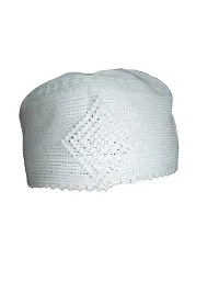 Top One Store Royal Quality Namaz TOPI/Kufi/Prayer CAPI/Salah TOPI/Muslim Cap in White Colour-thumb1