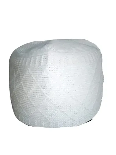 Top One Store Royal Quality Namaz TOPI/Kufi/Prayer CAPI/Salah TOPI/Muslim Cap in White Colour