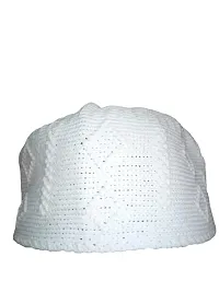 Top One Store Royal Quality Namaz TOPI/Kufi/Prayer CAPI/Salah TOPI/Muslim Cap in White Colour-thumb3