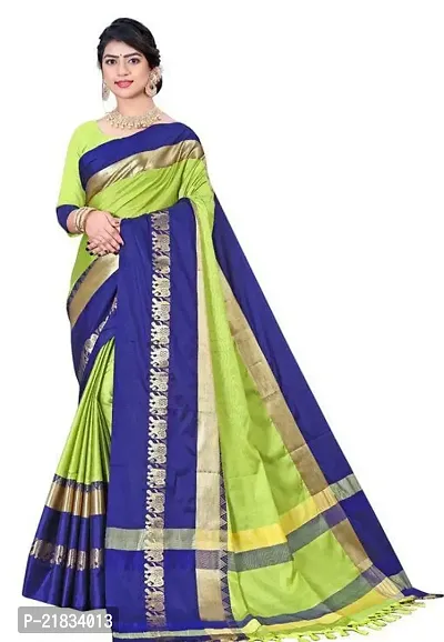 Classic Cotton Silk Saree with Blouse piece For Women