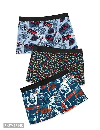 Men's Ultra Soft Brief Underwear Boxer Shorts Low Rise Underpants Trunks Elastic Waistband Multi Printed Multicolor (Pack Of 3)-thumb0
