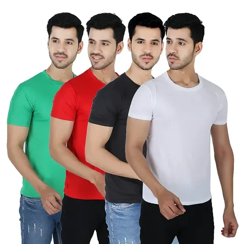 Trendy Solid Round Neck T-Shirt Pack Of 4